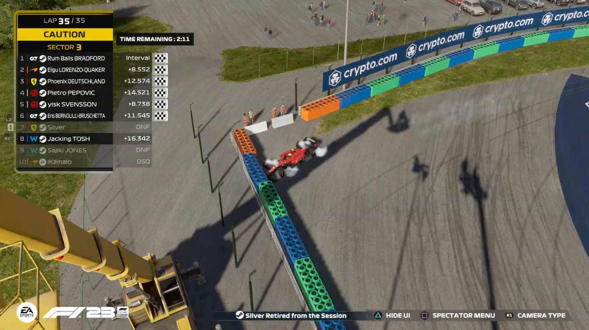 Ferrari kissing the wall