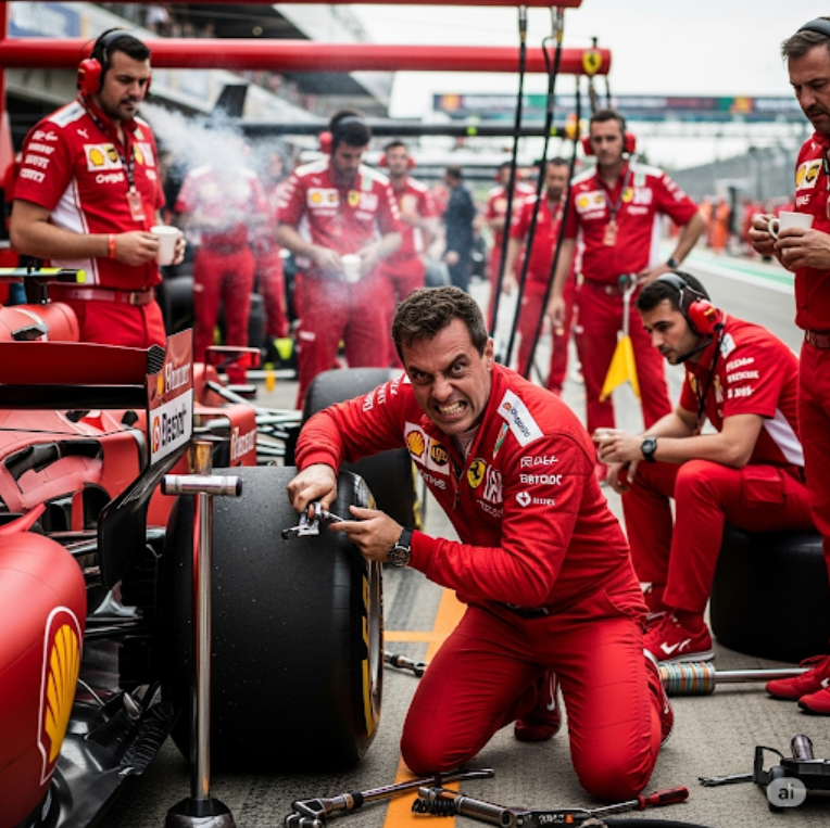 Ferrari pit crew